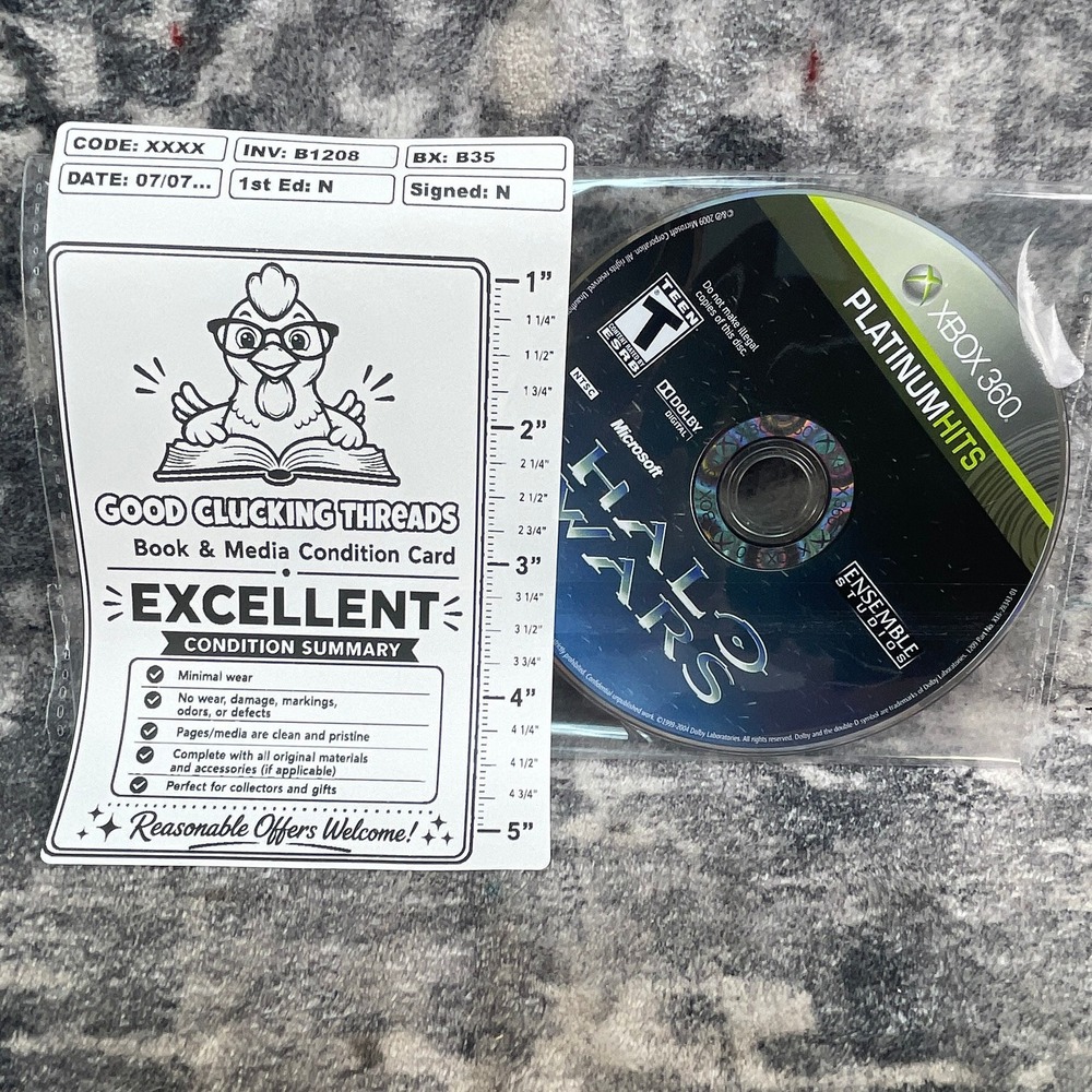 Halo Wars Xbox 360 Platinum Hits Microsoft 2009 Real Time Strategy RTS Disc Only